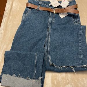 ZARA Z1975 WIDE LEG BELTED JEANS